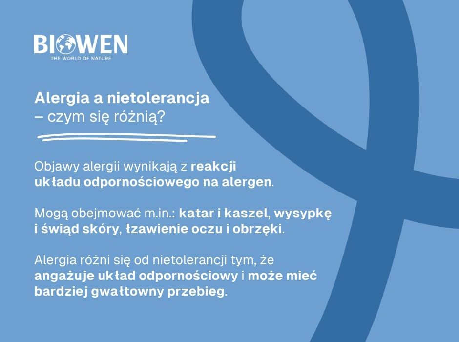 Alergia a nietolerancja 
– czym się różnią - infografika