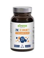 Opakowanie Cynk Complex Biowen 100 kapsułek z napisem „cytrynian, pikolinian, diglicynian”.