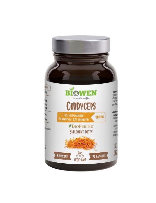 Suplement Biowen Kordyceps Chiński 90 kapsułek w brązowym słoiczku