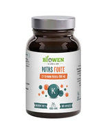 Butelka suplementu Potas Forte Biowen 100 kapsułek z cytrynianem potasu 1100 mg.