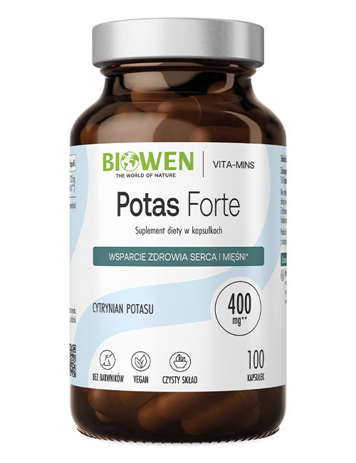 Opakowanie Biowen Potas Forte 400 mg przedstawione na białym tle