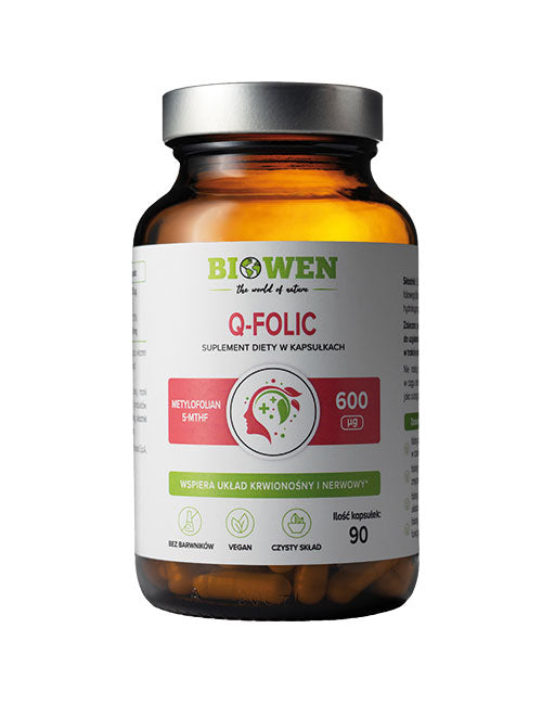 Suplement diety Biowen Q-Folic Kwas Foliowy 600 µg 90 kapsułek