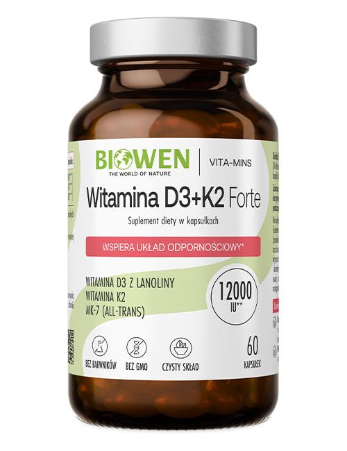 Witamina D3 + K2 Forte Biowen 60 kapsułek