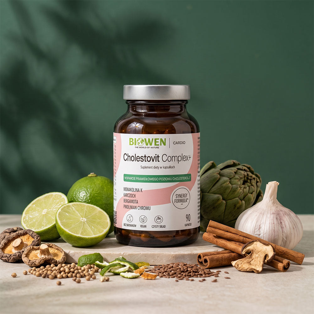 Cholestovit Complex+ Biowen, suplement diety, 90 kapsułek, w otoczeniu składników roślinnych