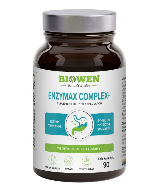 Słoiczek Biowen EnzyMax Complex+ 90 kapsułek z enzymami trawiennymi i probiotykiem