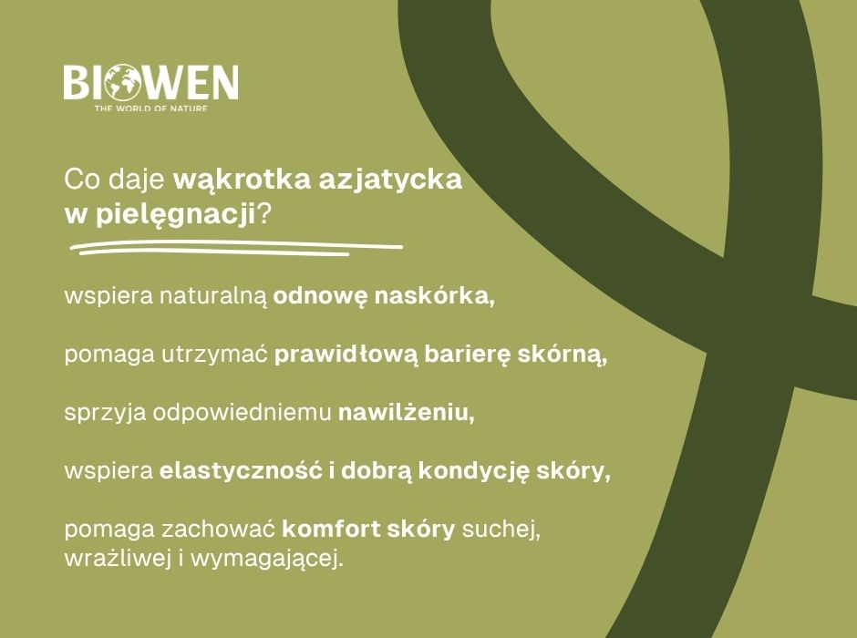 Co daje wąkrotka azjatycka w pielęgnacji - infografika