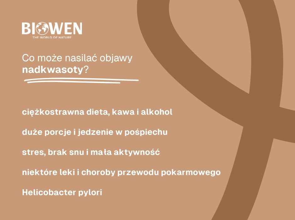 Co może nasilać objawy nadkwasoty - infografika