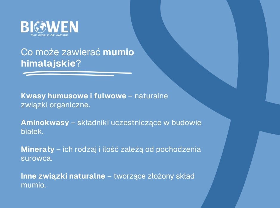 Co może zawierać mumio himalajskie - infografika
