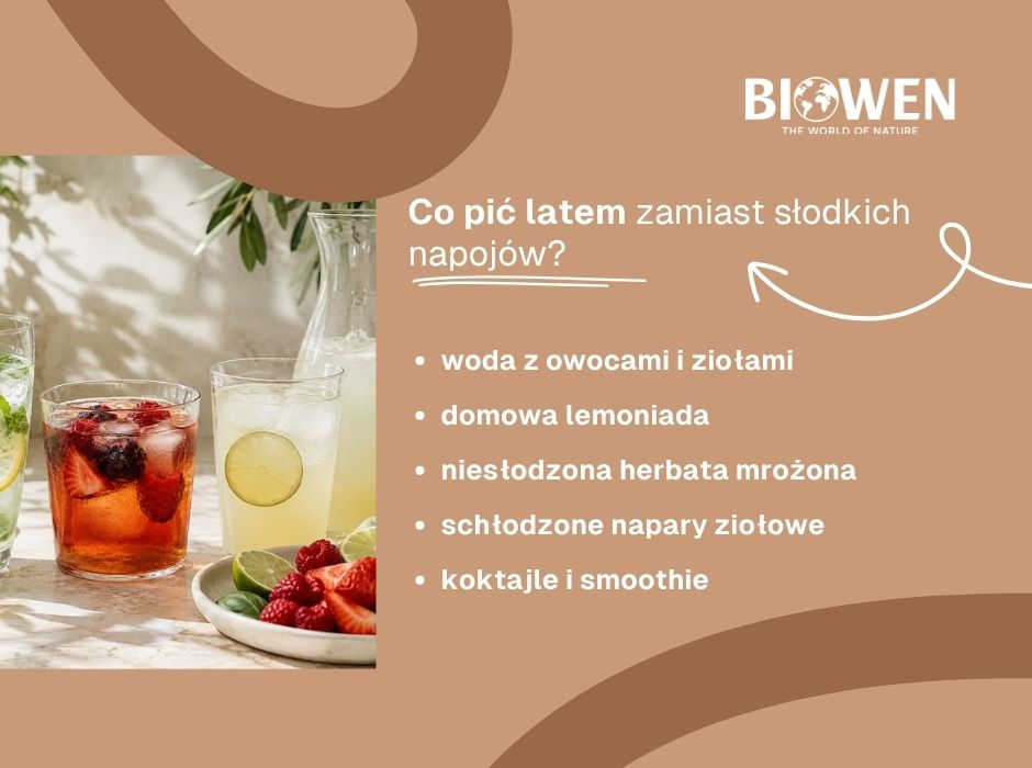 Co pić latem zamiast słodkich napojów - infografika