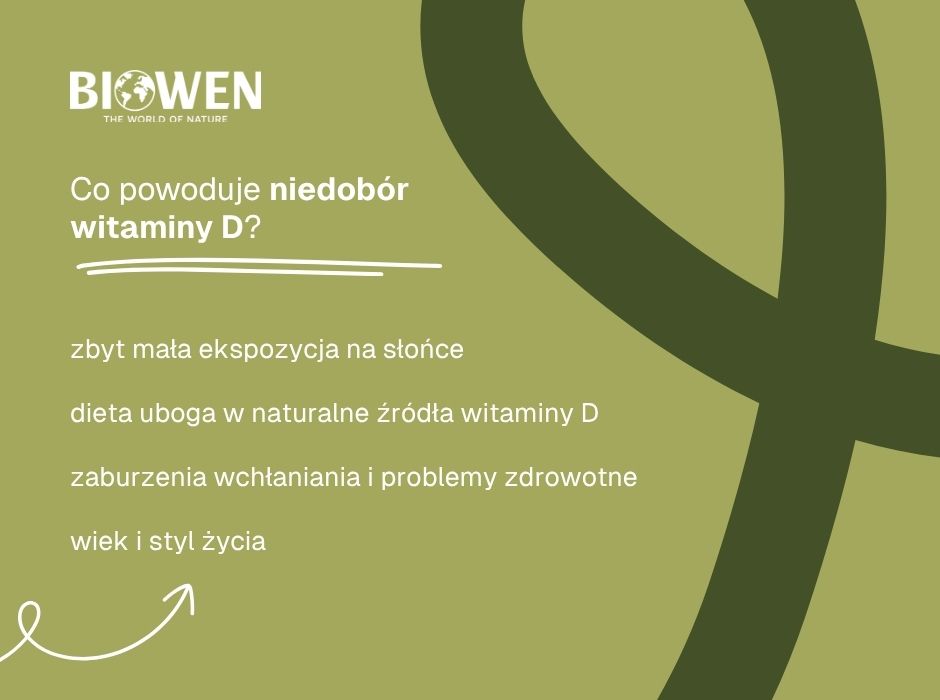 Co powoduje niedobór witaminy D - infografika