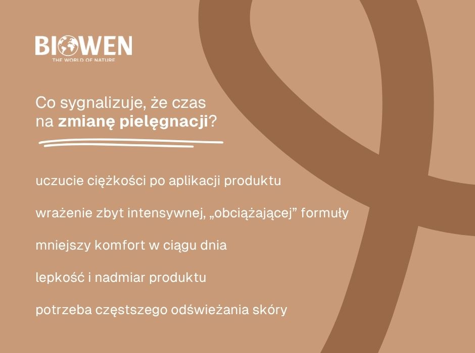 Co sygnalizuje, że czas na zmianę pielęgnacji - infografika