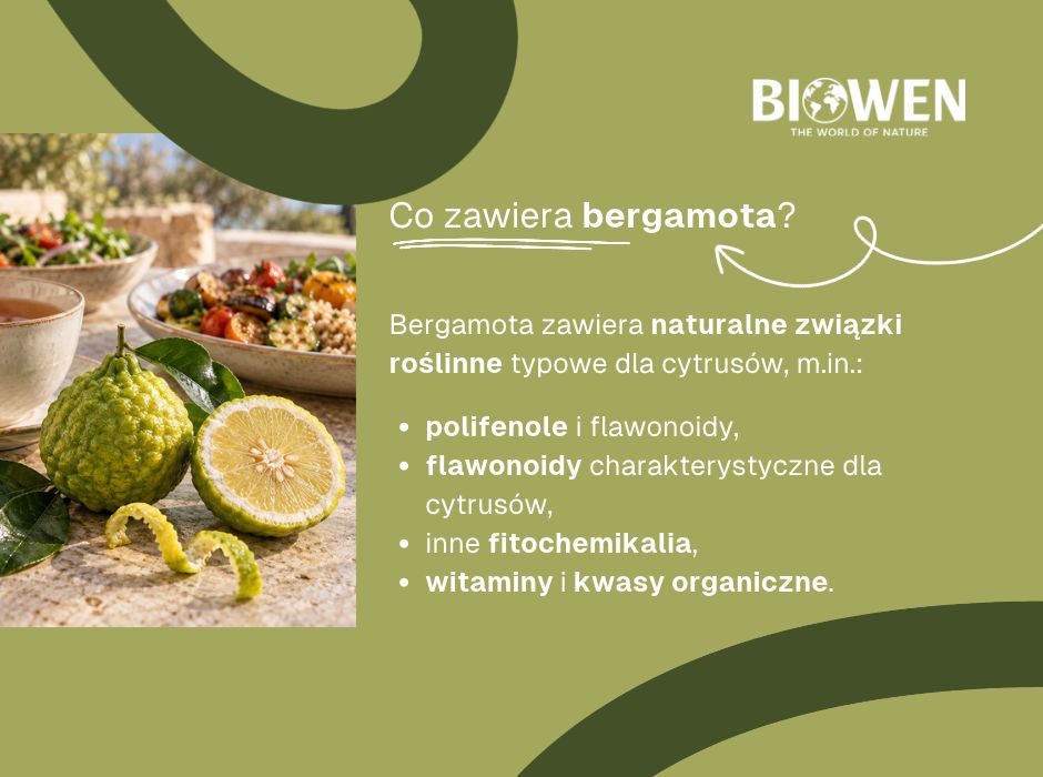Co zawiera bergamota - infografika