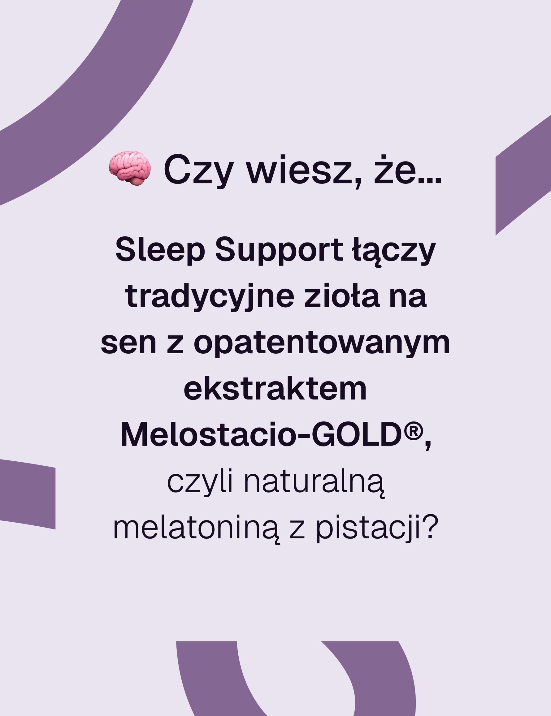 Infografika z tekstem o składzie Sleep Support Biowen