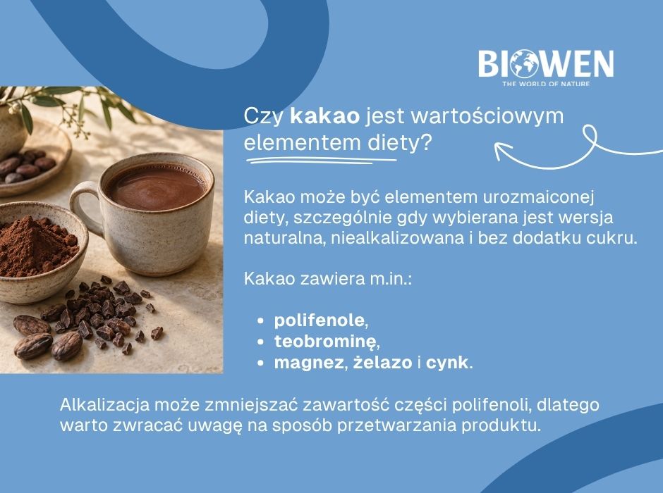 Czy kakao jest wartościowym elementem diety - infografika