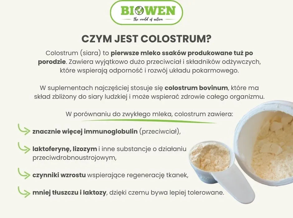 Czym jest colostrum - infografika