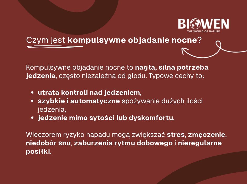 Czym jest kompulsywne objadanie nocne - infografika