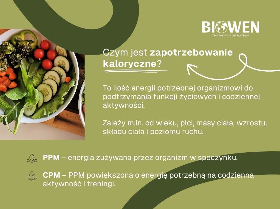 Czym jest zapotrzebowanie  kaloryczne - infografika