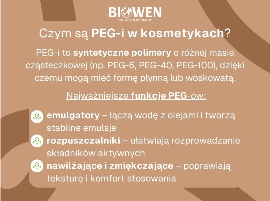 Czym są PEG-i w kosmetykach - infografika
