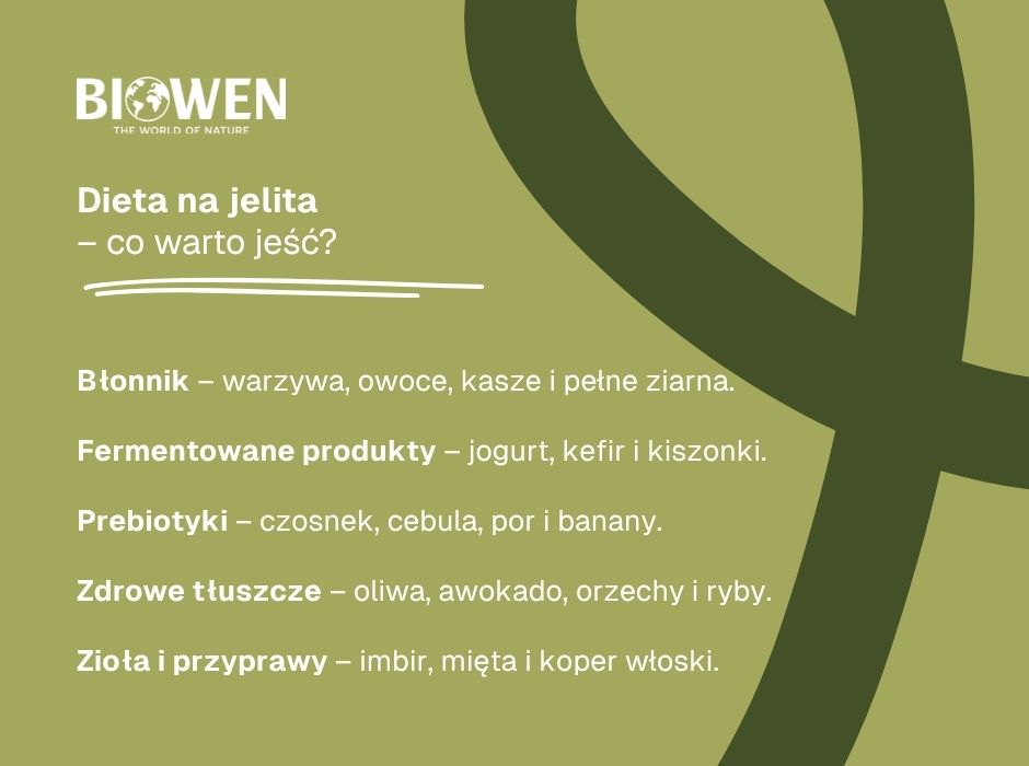Dieta na jelita–co warto jeść - infografika