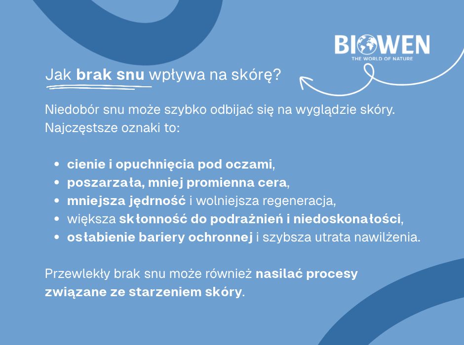 Jak brak snu wpływa na skórę - infografika