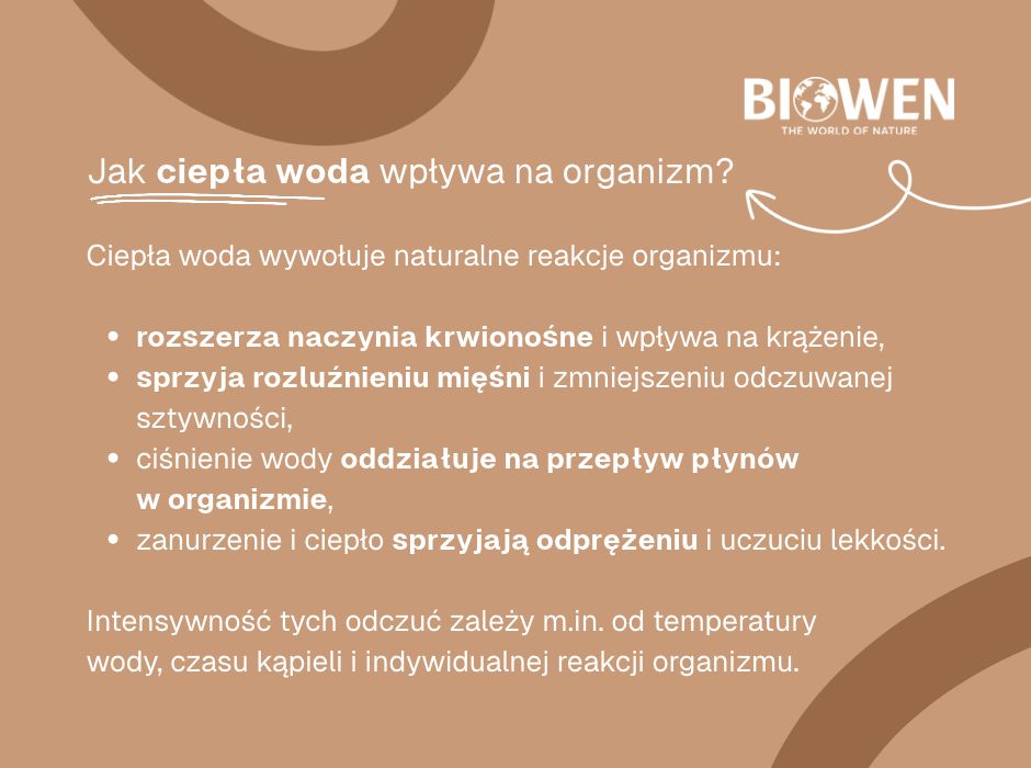 Jak ciepła woda wpływa na organizm - infografika
