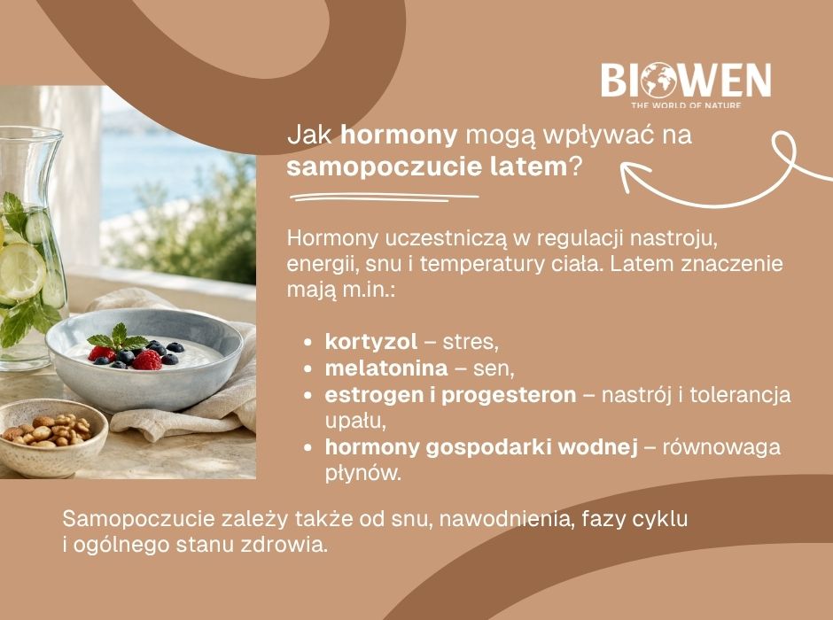 Jak hormony mogą wpływać na samopoczucie latem - infografika