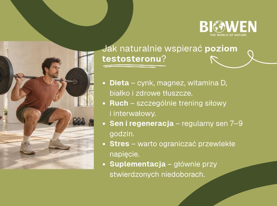 Jak naturalnie wspierać poziom testosteronu - infografika