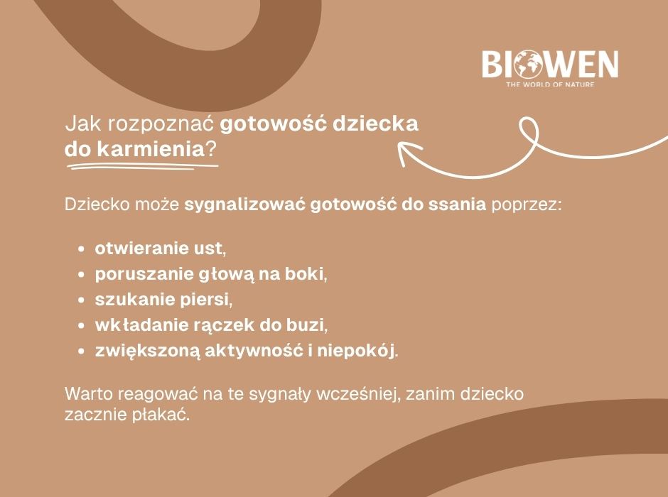 Jak rozpoznać gotowość dziecka  do karmienia - infografika
