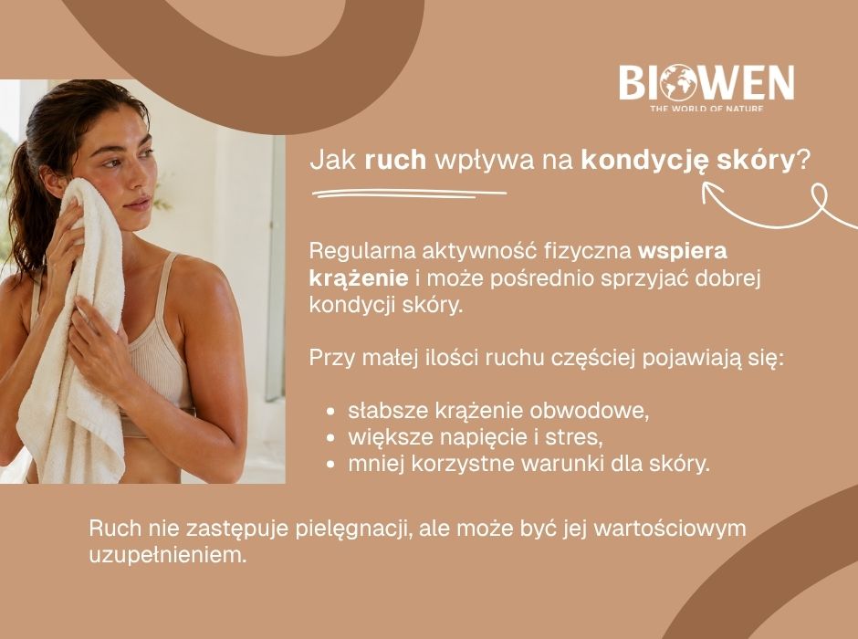 Jak ruch wpływa na kondycję skóry - infografika