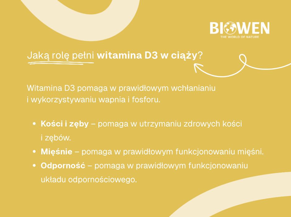 Jaką rolę pełni witamina D3 w ciąży - infografika