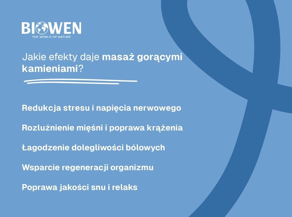 Jakie efekty daje masaż gorącymi kamieniami - infografika