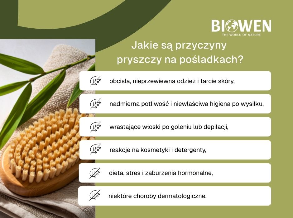 Jakie są przyczyny pryszczy na pośladkach - infografika