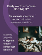 Infografika z tekstem o stosowaniu CortiNight Biowen