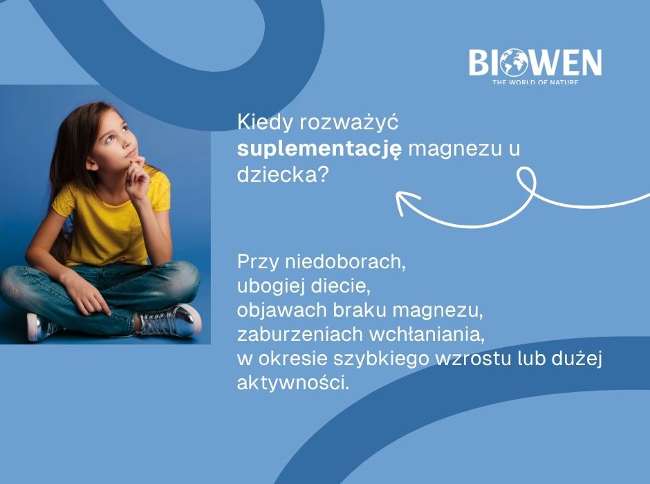 Kiedy rozważyć suplementację magnezu u dziecka? - infografika