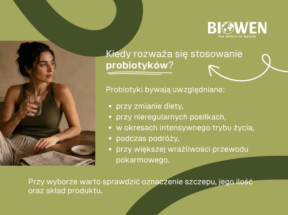 Kiedy rozważa się stosowanie probiotyków - infografika