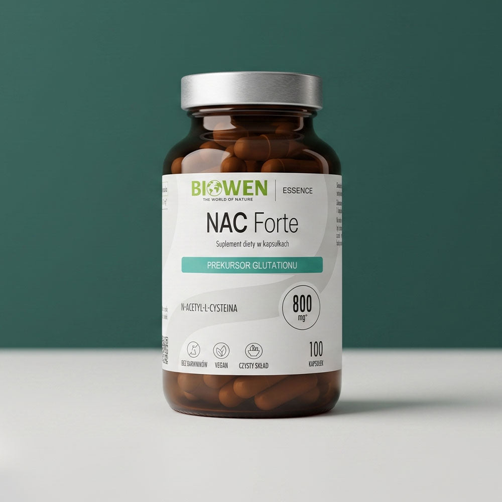 Suplement diety NAC Forte Biowen – 800 mg N-acetylocysteiny, 100 kapsułek wegańskich.