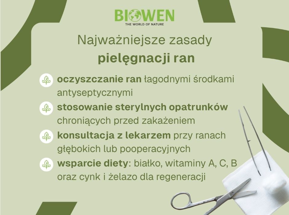 Najważniejsze zasady pielęgnacji ran - infografika