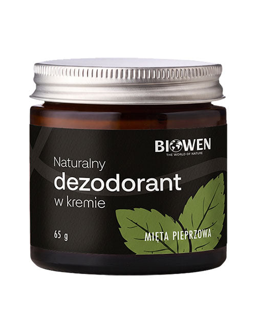 Naturalny dezodorant w kremie Biowen 65 g o zapachu mięty pieprzowej.