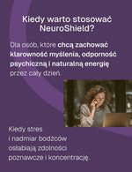 Infografika z tekstem o stosowaniu NeuroShield Biowen