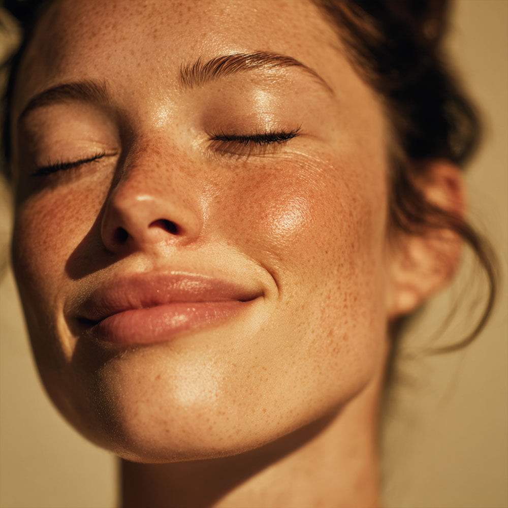 Uśmiechnięta, zrelaksowana kobieta w słońcu. Cynk wspiera zdrowie skóry, paznokci i włosów oraz odporność.