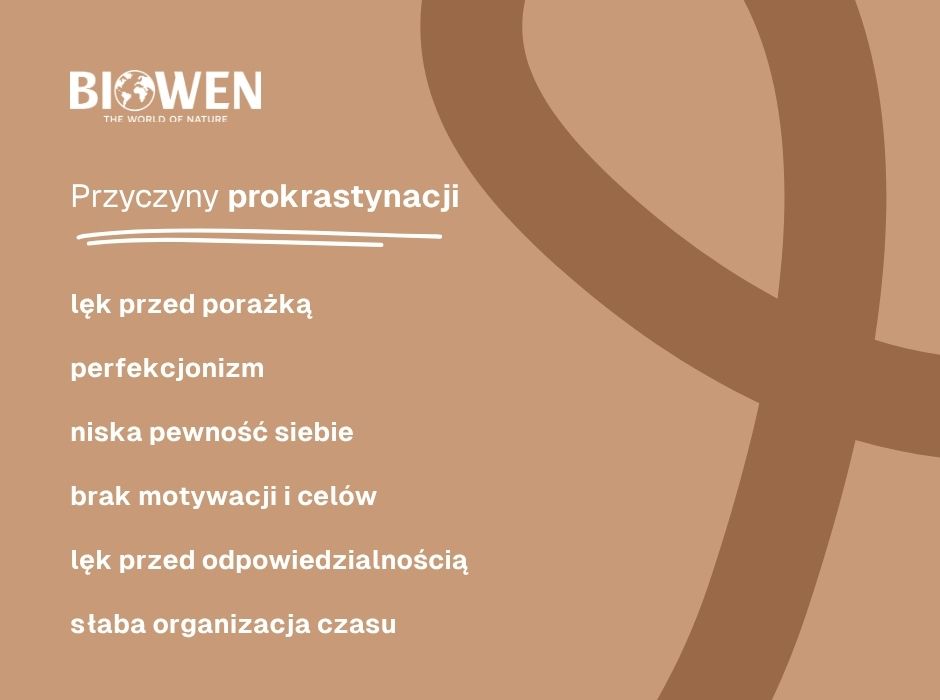 Przyczyny prokrastynacji - infografika