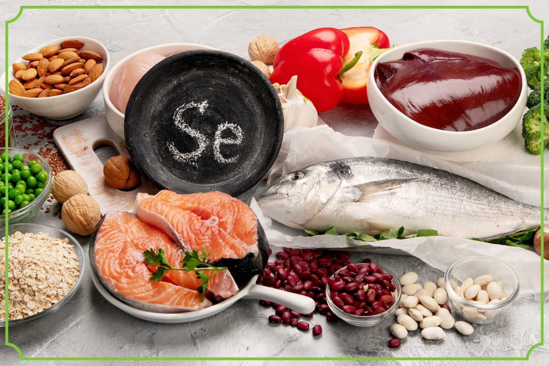 Selen - żywność - zdjęcia poglądowe