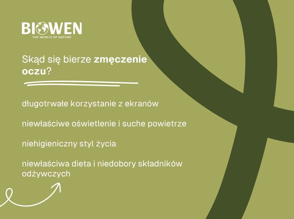 Skąd się bierze zmęczenie oczu - infografika
