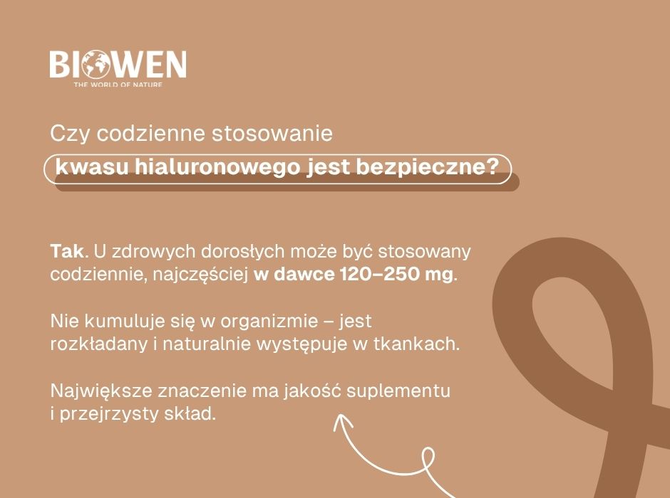 Czy suplementacja kwasu hialuronowego jest bezpieczna? - infografika