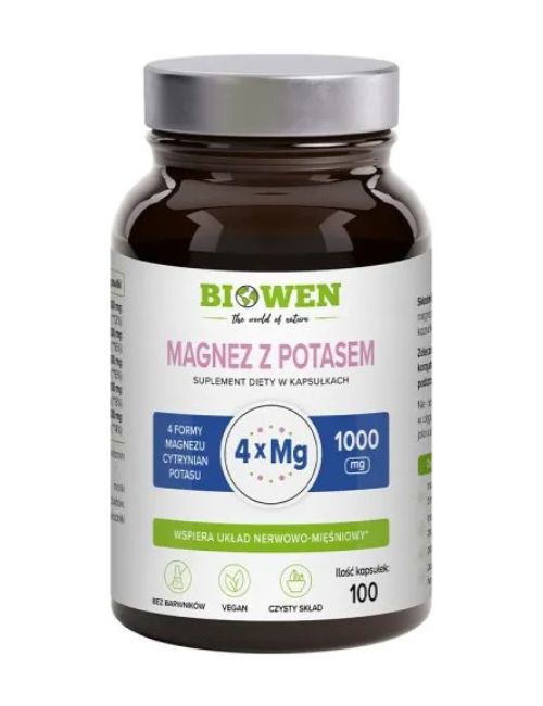 Magnez z potasem Biowen 100 kapsułek