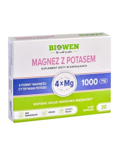 Magnez z potasem Biowen 30 kapsułek