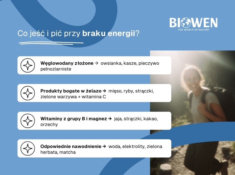 Co jeść na brak energii? - infografika