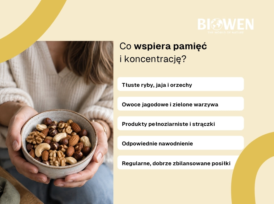 Co jeść na koncentrację i pamięć? - infografika