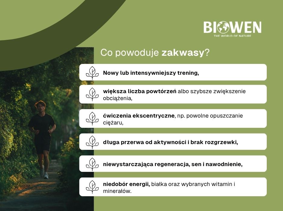 Co powoduje zakwasy - infografika