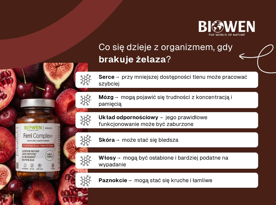 Co się dzieje z organizmem, gdy brakuje żelaza? - infografika